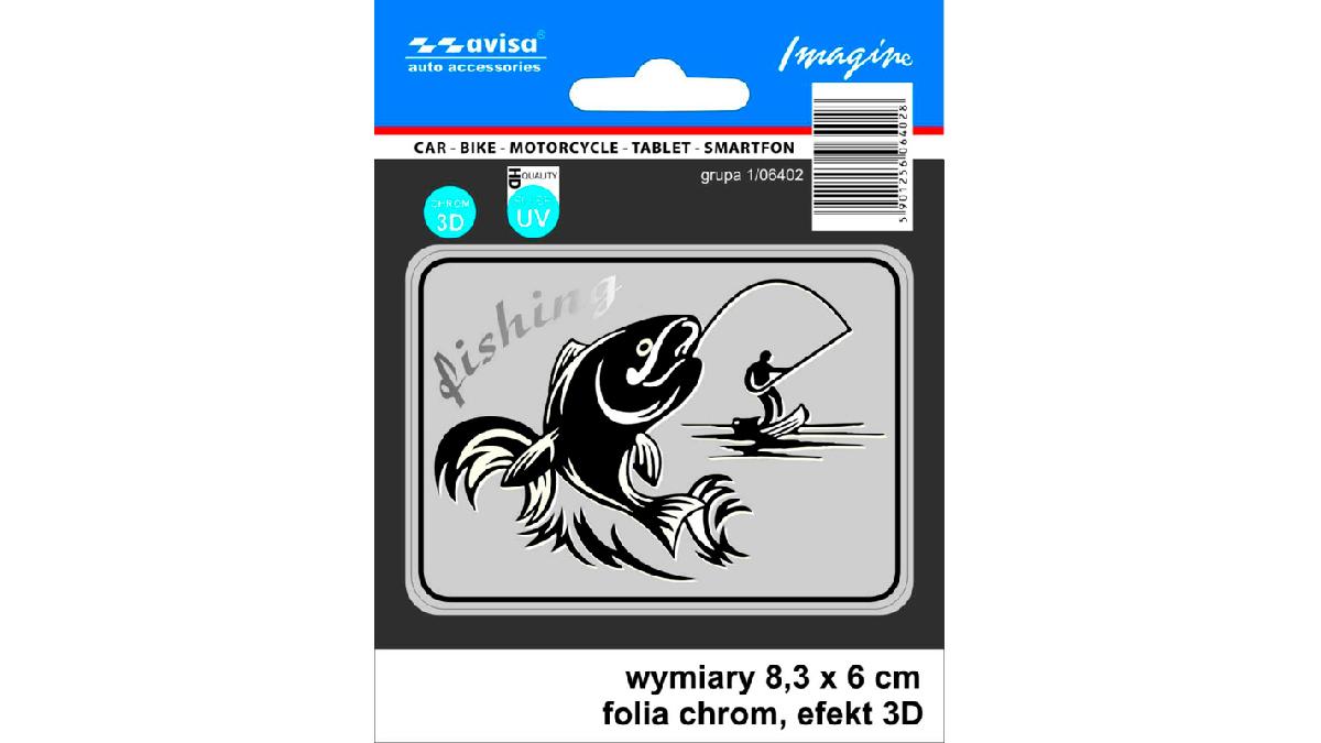 Autocollant+AutoTattoo+Fisherman+3D+Chrome+-+8%2C3+x+6+cm